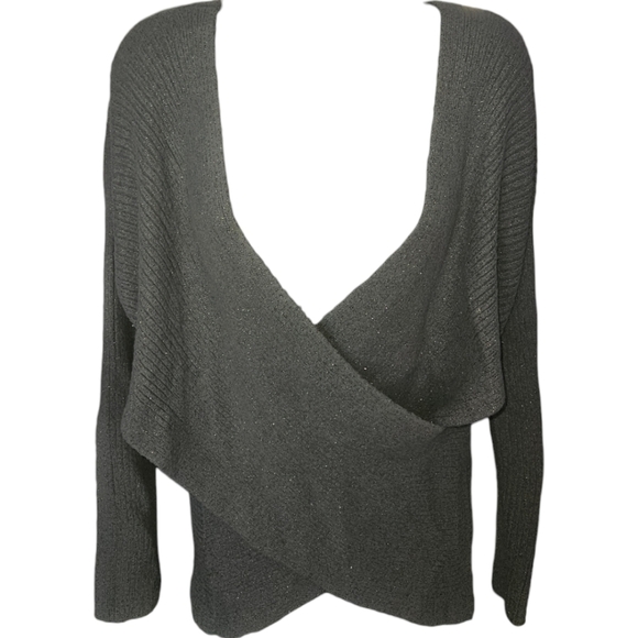 NWT Express Oversized Wrap Glitter Knit Long Sleeve Sweater - Picture 1 of 4